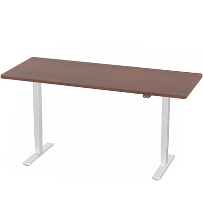 VIVO Dark Walnut 60 x 24 in Standing Desk, DESK-KIT-W06D - color: Dark Walnut Top / White Frame, size: 60 x 24 inch