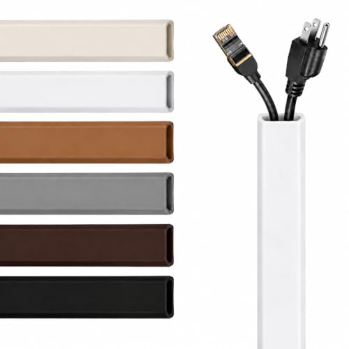RUBBER BOND TV Cord Hider, Wall Cable Cover, Self Adhesive, 10 Feet, White - color: White, size: 10 Feet