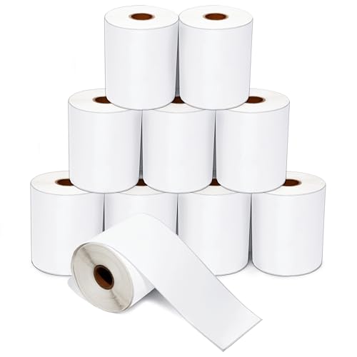 4" X 130 ft Direct Thermal Continuous Feed Labels (10 Rolls) | Cut-to-Length Labels for Shipping and Warehouse Workflows - 1" Core Compatible With Zebra and Rollo Printers - size: 4" X 130'