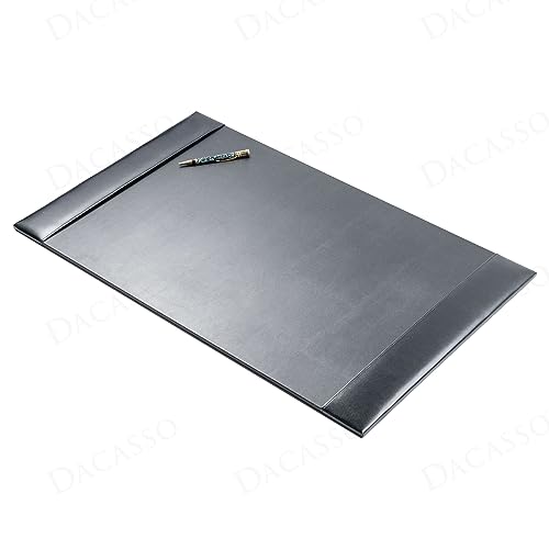 Dacasso Black 30" x 18" Desk Pad/Desk Mat/Desk Protector, Bonded Leather, 30.00 x 18.00 x 0.50 (PR-1403) - color: Black