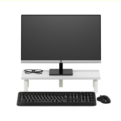 Furinno Turn-N-Tube Monitor Riser Stand, White/White (Pack of 2) - color: White/White, size: Rectangle (Pack of 2)