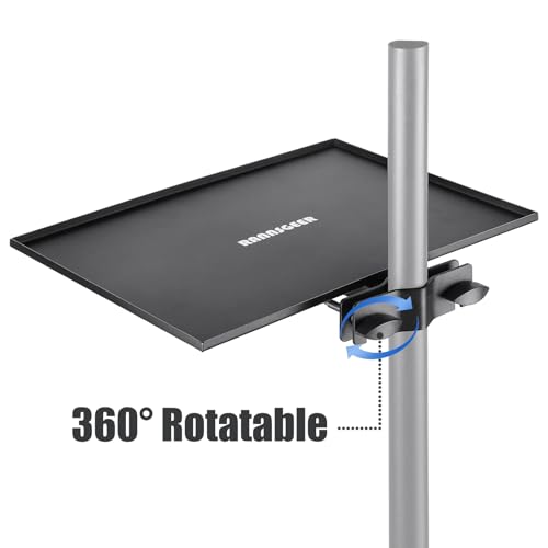 Microphone Stand Tray, 15.6" x 10.8", Black | Steel Shelf, 12 lbs - size: 15.6" X 10.8"