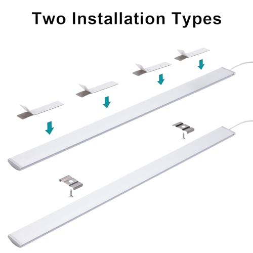 LED Under Cabinet Lighting with Touch Switch, Dimmable Under Cabinet Lights, Under Counter Lighting for Desk, Cold White 6000K - color: Cold White, size: 15 Inch - with Plug