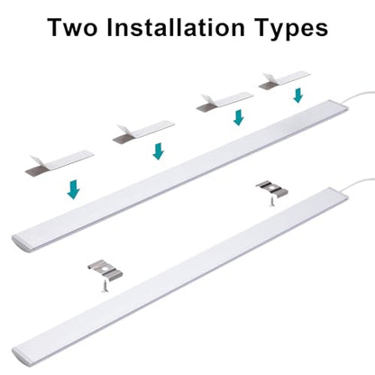 LED Under Cabinet Lighting with Touch Switch, Dimmable Under Cabinet Lights, Under Counter Lighting for Desk, Cold White 6000K - color: Cold White, size: 15 Inch - with Plug