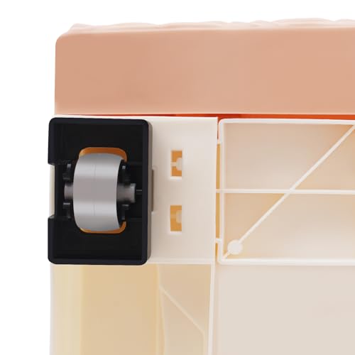 6-Drawer Narrow Storage Cabinet, Slim Rolling Cart, Mobile Plastic Cart Container with Pull Handles, Built-in Wheels, for Living Room, Kitchen, Bathroom, Office, 12.6 * 7.1 * 39.4in, Orange