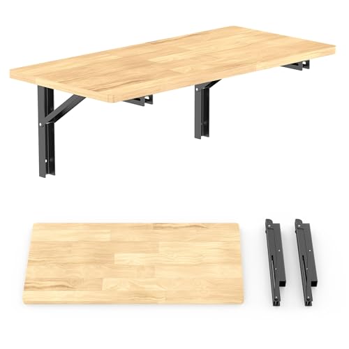 TORACK Heavy Duty Wall Mounted Folding Workbench, Collapsible Wall Table | Folding Wall Desk for Garage, Workshop, Holds up to 150 lbs, Size: 31.5 x 15.75 in - size: 31.5x15.75 inch
