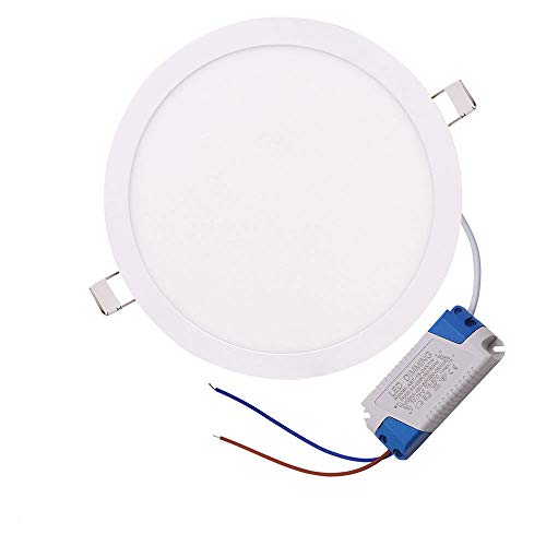Dimmable 12W 6 inch Ultra-Thin Round LED Panel Light Ceiling, 850lm, 80W Incandescent Equivalent, 6500K Daylight White, LED Recessed Lighting for Home, Office, Commercial Lighting - color: White(6500K), size: 12W