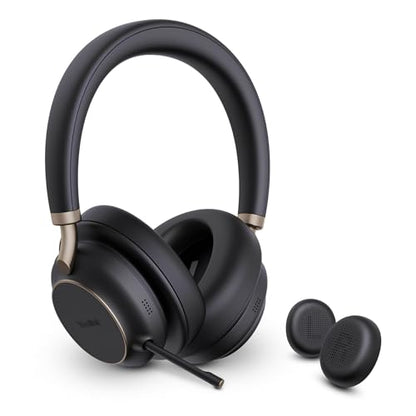 YealinkBH76 Plus UC Wireless Headset for Work (1208708), Bluetooth Headset with ANC Mic, Retractable Mic Arm, Switchable Earpads, Compatible with Teams, Zoom & Business Calls