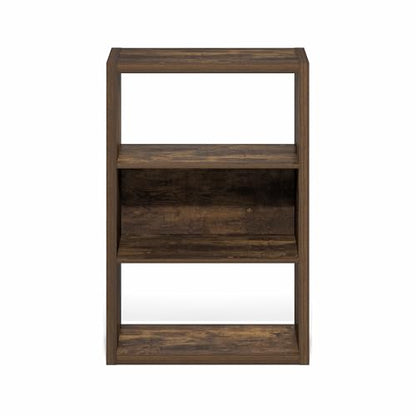 Furinno Viola Book Shelf, 3-Tier Bookshelf, Extra Thick Frame Bookcase with Open Shelf, Open Back Design, 11.3" x 23.2" x 35.9", for Living Room, Bedroom, Home Office, Amber Pine - color: Amber Pine, size: 3-Tier, Thick Frame