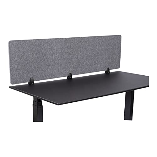 Stand Up Desk Store ReFocus Raw Clamp-On Acoustic Desk Divider Mounted Privacy Panel to Reduce Noise and Visual Distractions (Castle Gray, 59" x 16") - color: Castle Gray, size: 60" X 16"