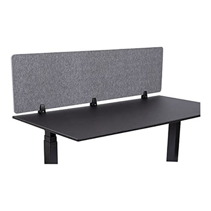 Stand Up Desk Store ReFocus Raw Clamp-On Acoustic Desk Divider Mounted Privacy Panel to Reduce Noise and Visual Distractions (Castle Gray, 59" x 16") - color: Castle Gray, size: 60" X 16"