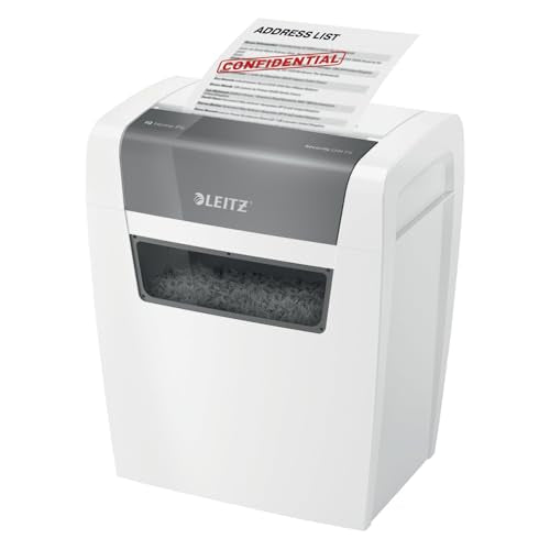 Leitz IQ Paper Shredder, Cross Cut, 6 Sheet, 4 Gallon Bin, P4 Security, Home Office (170001) - style: IQ Home (6 Sheets)