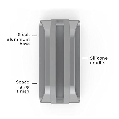 HumanCentric Vertical Laptop Stand Compatible with MacBook Pro & Air | PC Desk Stand, Aluminium, Exchangeable Inserts for Different Device Models, Space Grey, Fits MacBook Pro & MacBook Air - color: Space Gray