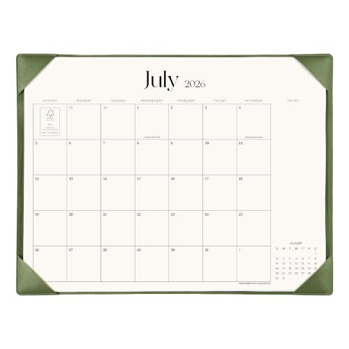 Simplified Desk Calendar 2026 with Desktop Mat, Cabbrix Large Desk Pad Calendar 21" x 16-1/2" Including January 2026 to June 2027, Desk Blotter Calendar for Home School and Office (Mint Green) - color: Mint Green