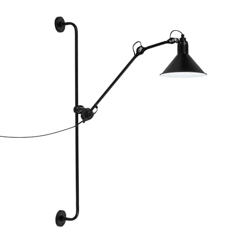 Swing Arm Wall Lamp Black Vintage Industrial Wall Sconce 360 Degree Rotatable Sconces Wall Lighting Adjustable Rocker Wall Mounted Reading Light Fixture for Indoor Bedroom Living Room Bedside