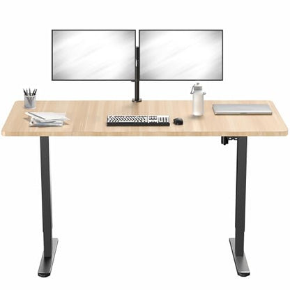 VIVO Light Wood 60 x 30 in Standing Desk, DESK-KIT-0B6C - color: Light Wood Top / Black Frame, size: 60 x 30 inch