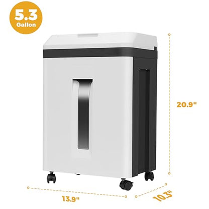 150-Sheet Paper Shredder Heavy Duty, Micro Cut and CDs/Cards, P5 Ultra Security, 60 Min Non Stop Shredder for Home Office, 5.3 Gallon Bin with Wheels, <60 dB (OL289) - size: 150 Sheet Auto Feed