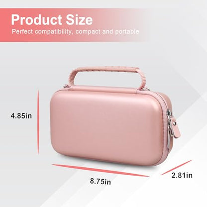 Canboc Carrying Case for NIIMBOT B21 Label Maker, Rose Gold (Case Only) | Portable Bluetooth Thermal Label Printer Bag with Removable Shoulder Strap, Mesh Pocket fit Printer Labels, USB Cable - color: Rose Gold+Rose Gold