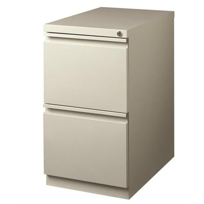 Hirsh 23-in Deep Mobile Pedestal File 2-Drawer File/File. Full Width Pull. Gray - color: Light Gray