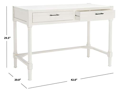 Safavieh Home Collection Filbert Distressed White 2-Drawer Writing Desk DSK5701A - color: Distressed White