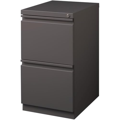 Scranton & Co 20" 2-Drawer Metal Mobile Pedestal Filing Cabinet, Espresso Finish, 27.75" H x 15" W x 19.88" D, Durable Steel Construction, Letter-Size File Storage, Hidden Casters, Locking Office - color: Espresso