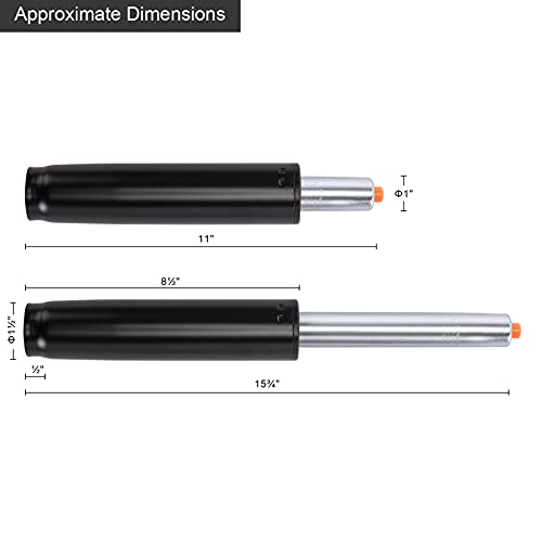 DUHOME Gas Lift Cylinder, Office Chair Cylinder Replacement Heavy Duty Gas Lift Hydraulic Pneumatic Piston Universal Size Fits Most Office Chairs, Black, 11-15.75"