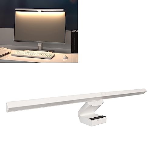 Monitor Light Bar Desk Light Bar 3 Switchable Light Modes Stepless Dimmable Touch Control Computer Screen Light Bar for Office Home White (White) - color: White