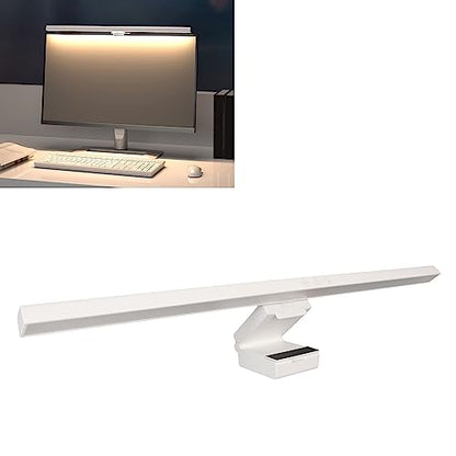 Monitor Light Bar Desk Light Bar 3 Switchable Light Modes Stepless Dimmable Touch Control Computer Screen Light Bar for Office Home White (White) - color: White