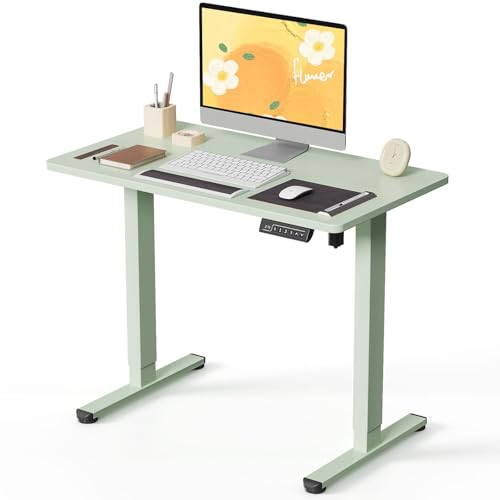 JOY worker Small Electric Standing Desk, 35" Whole Piece Height Adjustable - color: Green, size: 35" * 20"