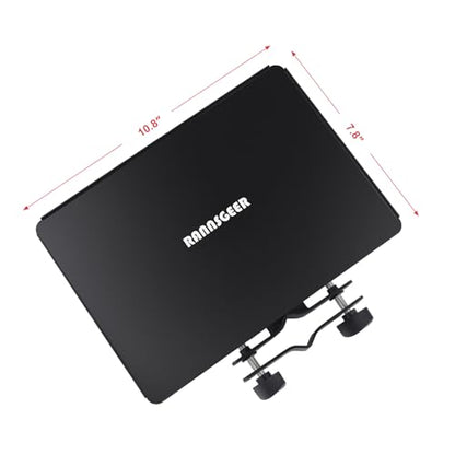 Microphone Stand Tray, 10.8 X 7.8 | Heavy Duty Steel, Clamp-On, Accessory Shelf for Mic Stand - size: 10.8" x 7.8"