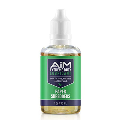 AiM Paper Shredder Oil/Lubricant - 1 oz - Reduces Friction & Noise, Keeps Blades Sharp, Water-Repellent - Ideal for Paper Shredders, Shredding, No Sheets - Made in the USA - size: 1 oz Shredder Oil