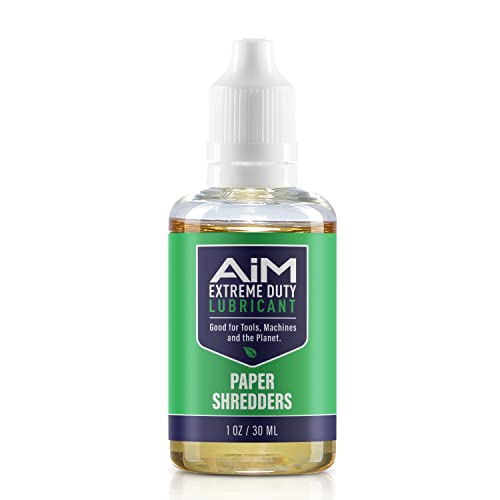 AiM Paper Shredder Oil/Lubricant - 1 oz - Reduces Friction & Noise, Keeps Blades Sharp, Water-Repellent - Ideal for Paper Shredders, Shredding, No Sheets - Made in the USA - size: 1 oz Shredder Oil