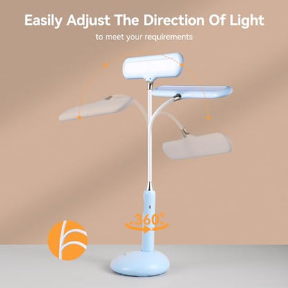 VAVOFO Wireless LED Desk Lamp 6778B - Touch Control, 2700-7000K Adjustable Color Temperature, 700 Lumens, 360° Gooseneck, USB-C Charging, 2.5 Hours Wireless Use, Eye-Caring Light (Blue) - color: Blue