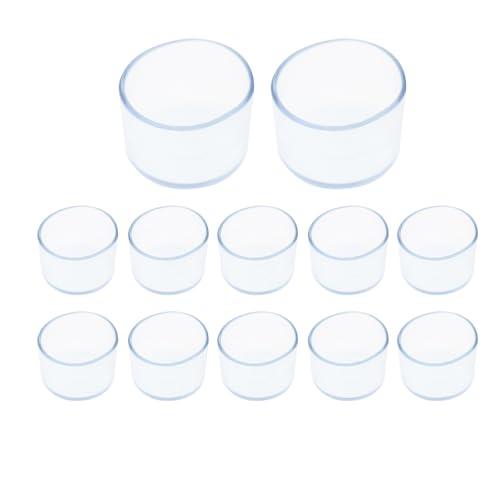 Round Chair Leg Caps,PVC Furniture Feet Covers,TTZEZE Transparent Round Floor Protectors,Clear Table Feet Covers Preventing Plastic Chair Leg Covers Scratches and Noise 35mm/1.38'', 12 - size: 1.38 inches