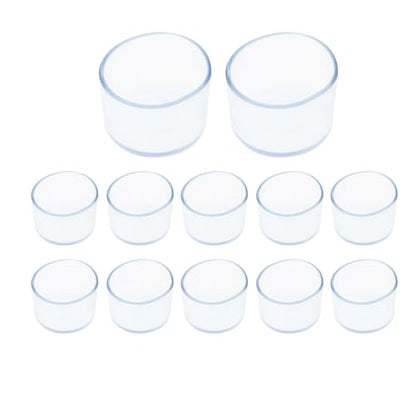 Round Chair Leg Caps,PVC Furniture Feet Covers,TTZEZE Transparent Round Floor Protectors,Clear Table Feet Covers Preventing Plastic Chair Leg Covers Scratches and Noise 35mm/1.38'', 12 - size: 1.38 inches