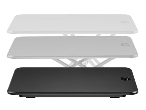 Monoprice Ultra-Slim Single Top Height Adjustable Compact Sit-Stand 26-Inch Desk Converter Riser, Compact Sit Stand Desktop Converter for Monitor or Laptop, Black