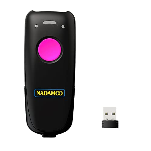 NADAMOO Wireless Barcode Scanner Compatible with Bluetooth Function, 2.4G Wireless & Wired 3-in-1 Bar Code Scanner Portable USB CCD Reader, Work with Tablet iPhone iPad Android Windows Mac OS-Purple - color: Purple