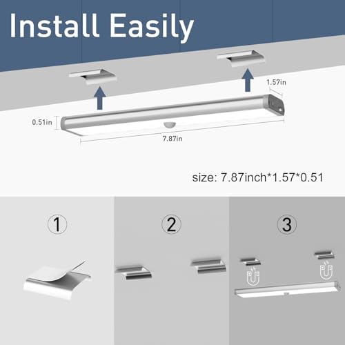 Under Cabinet Lighting ,15 Colors Motion Sensor Light Indoor Night Lights with Remote,58LED RGB Under Cabinet Lights Bar ,Dimmable 5Pack Wireless Under Counter Lighting for Kitchen,Closet, Shelf