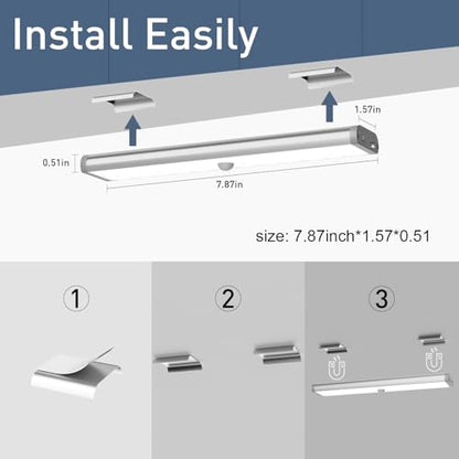 Under Cabinet Lighting ,15 Colors Motion Sensor Light Indoor Night Lights with Remote,58LED RGB Under Cabinet Lights Bar ,Dimmable 5Pack Wireless Under Counter Lighting for Kitchen,Closet, Shelf
