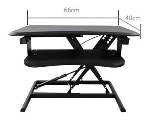Lifting Desktop Computer Table,Standing Desk， Converter Board Display Workstation Office Stand Demo Laptop Lifter Easy to Sit Or to Reduce(Black) - color: Black