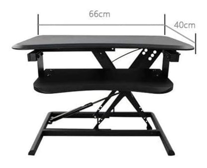 Lifting Desktop Computer Table,Standing Desk， Converter Board Display Workstation Office Stand Demo Laptop Lifter Easy to Sit Or to Reduce(Black) - color: Black
