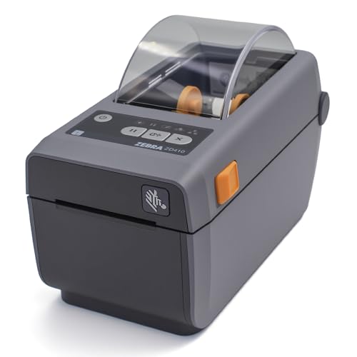 Zebra ZD410 203dpi Direct Thermal Desktop Monochrome Printer Print Width of 2 in Ethernet USB Connectivity, USB Host - ZD41022-D01000EZ