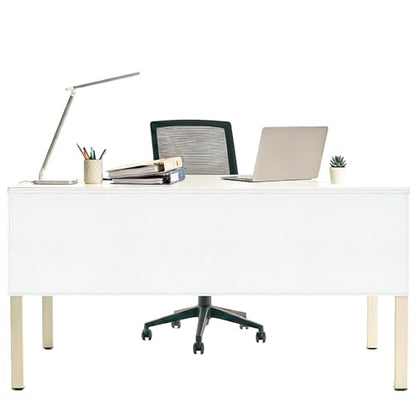 60" Under Desk Privacy Panel White Self-Adhesive Modesty Panel 600D Heavy Duty Desk Skirt Privacy Divider for Office Home or Standing Workstation Concealer Shield - size: White - 60"W