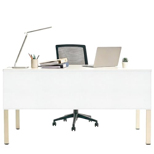 60" Under Desk Privacy Panel White Self-Adhesive Modesty Panel 600D Heavy Duty Desk Skirt Privacy Divider for Office Home or Standing Workstation Concealer Shield - size: White - 60"W
