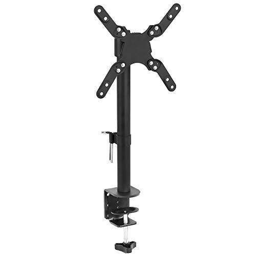 Mount-It! Ultra-Wide Single Monitor Arm Desk Mount, Height Adjustable Pole Stand for 13–42 Inch Screens up to 22 lbs, VESA 75x75 to 200x200, Clamp & Grommet