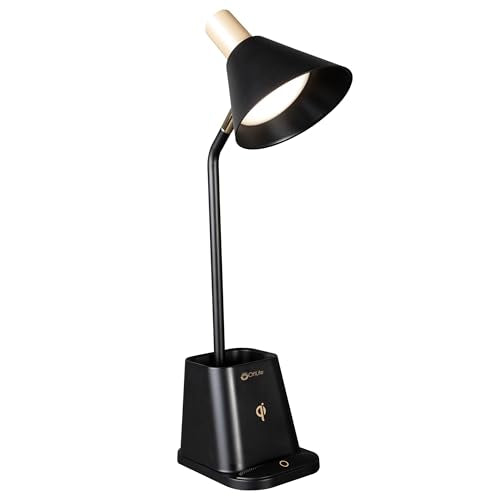 OttLite Merge LED Desk Lamp with Wireless Charging, Black