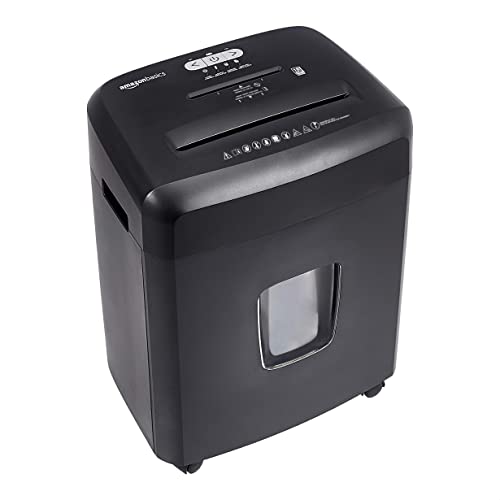 Amazon Basics 18 Sheet Cross Cut Paper, CD, and Credit Card Shredder with 6 Gallon Bin, 30 Minutes Continuous Run Time, Black - color: Black, size: 18 Sheet