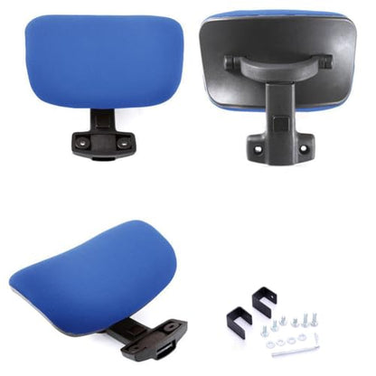 Universal Office Chair Headrest Attachment,Ajustable Height Angle Desk Chair Neck Support Pillow,Clip on Executive Chair Mesh Head Rest (Blue-Black Back,clamp Inner Diameter 0.87"/2.2 cm) - color: Blue-black Back, size: clamp inner diameter 0.87"/2.2 cm