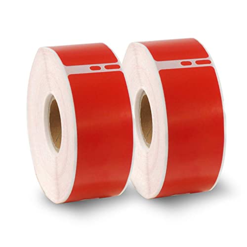 BETCKEY - Compatible DYMO 30252 (1-1/8" x 3-1/2") Address & Barcode Labels - Compatible with DYMO Labelwriter 450, 4XL & Zebra Printers[2 Rolls/700 Labels, Red] - color: Red, size: 30252 [1-1/8" x 3-1/2"]
