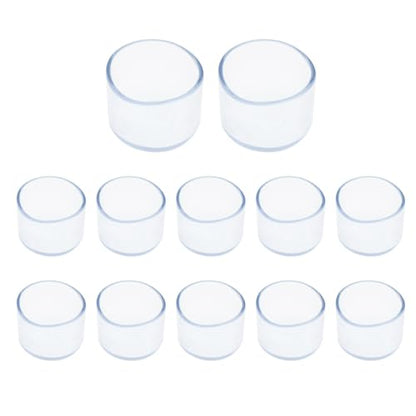 Round Chair Leg Caps,PVC Furniture Feet Covers,TTZEZE Transparent Round Floor Protectors,Clear Table Feet Covers Preventing Plastic Chair Leg Covers Scratches and Noise 30mm/1.18'', 12 - size: 1.18 inches